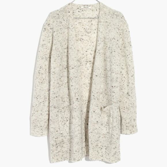 NWT Madewell Donegal Kent Cardigan Sweater Open Front Flecked Gray Size Medium - Picture 1 of 14